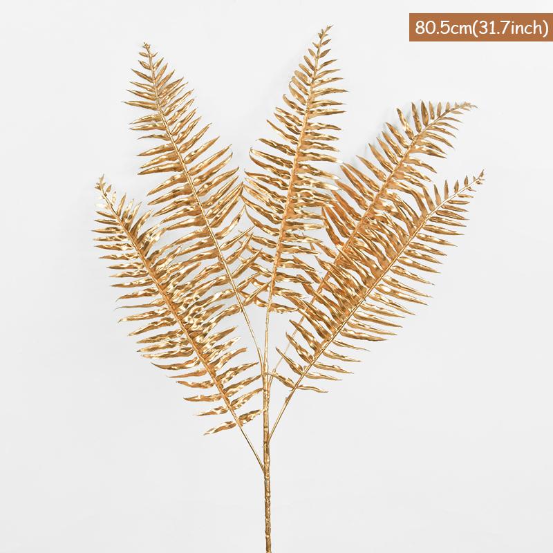 Golden Artificial Plants Eucalyptus Maple Leaf 2024 Christmas Decoration For Home Living Room Wedding Party Flower Arrangement