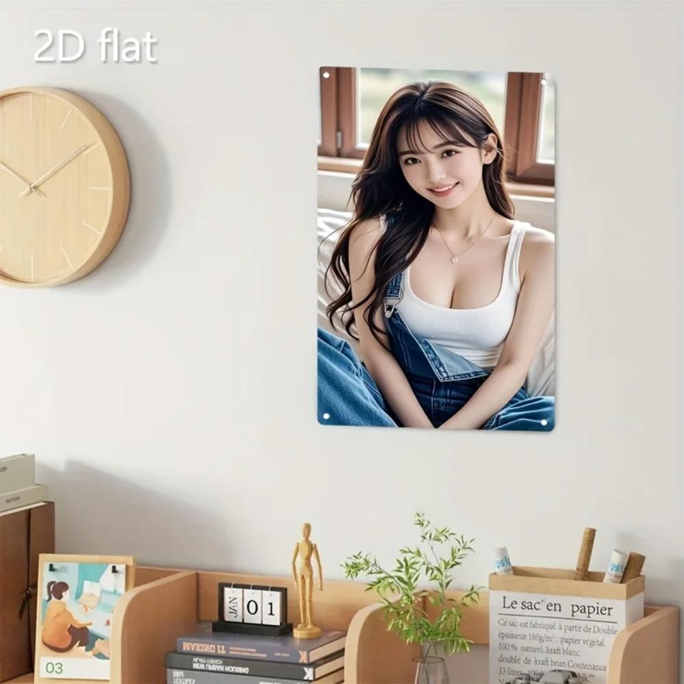Poster Ritratto Metallico K-POP - Segno Idolo Femminile Stile Coreano per Parete di Casa Bar Caffetteria Decorazione Regalo di Natale