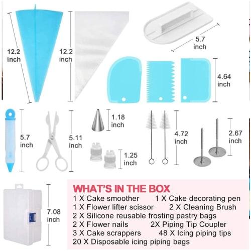 FUZHENTU 82-Piece Pastry Tip Set with 48 Flower Shapes, Stainless Steel Tips, Reusable Cream Pastry Bags, Heat-Resistant and Durable (82 Sets)