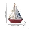 Mini Sailboat Model Beach Decor Item for Office And Home