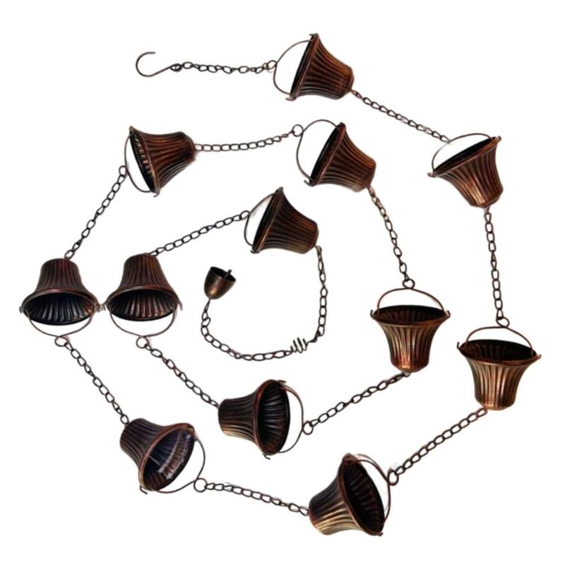 

Outside Rain Chain Rain Catchers Chain Meshes Adjustable Replace Gutter Downspout for Yard Roofs Garden Sheds 1