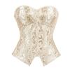 Women's Sexy Vintage Color Underwire Push-up Bustier Shapewear with Zipper and Boning