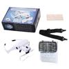Magnifying Glass with Light for Close Work Lighted Head-Mounted Magnifier Visor with 2 Jeweler's Loupe LED Headband
