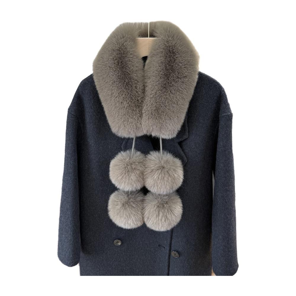 Solid Color Faux Fur Scarf Magnetic Buckle Women Winter Scarves Thickened Neckscarf for Girls