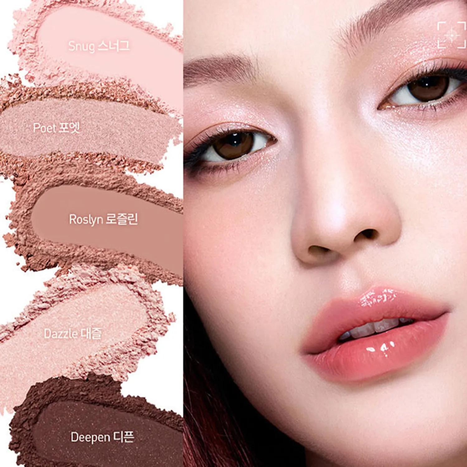 JUNGSAEMMOOL Artist Eye Palette Core 5-Color Matte Shimmer & Glitter Eye Makeup 6 Shades 8.5g #Red Brown