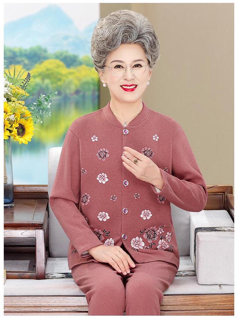 Cozy Autumn & Winter Wear: Cardigans, Warm Velvet Pajama Sets & Thickened Underwear for Middle-Aged & Elderly Women