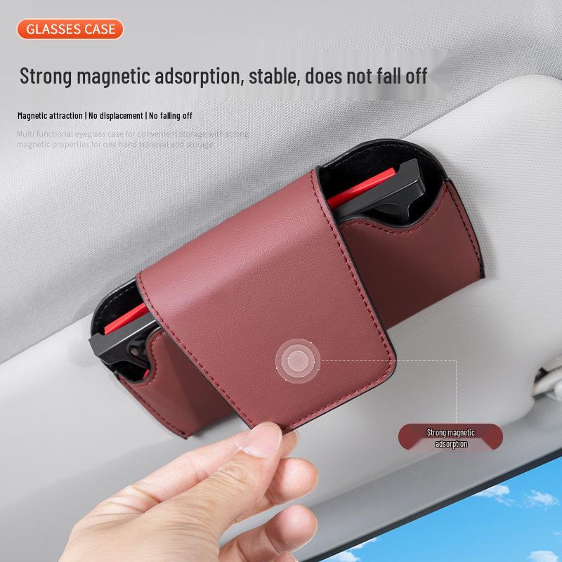 Magnetic Car Sunglasses Holder & Sun Visor Clip