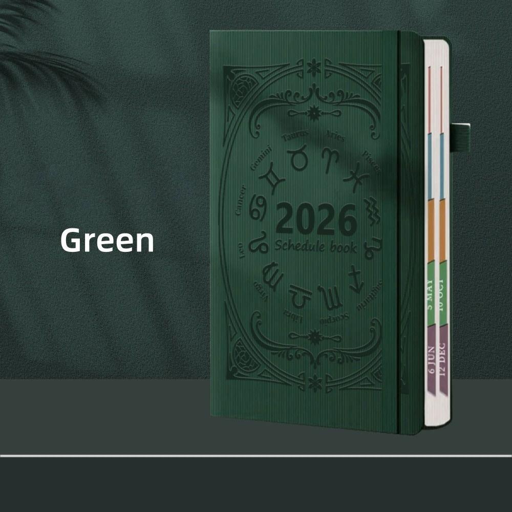 English A5 Agenda Planning Notebook Textured PU To-do List Notebook Office Work Planner  School