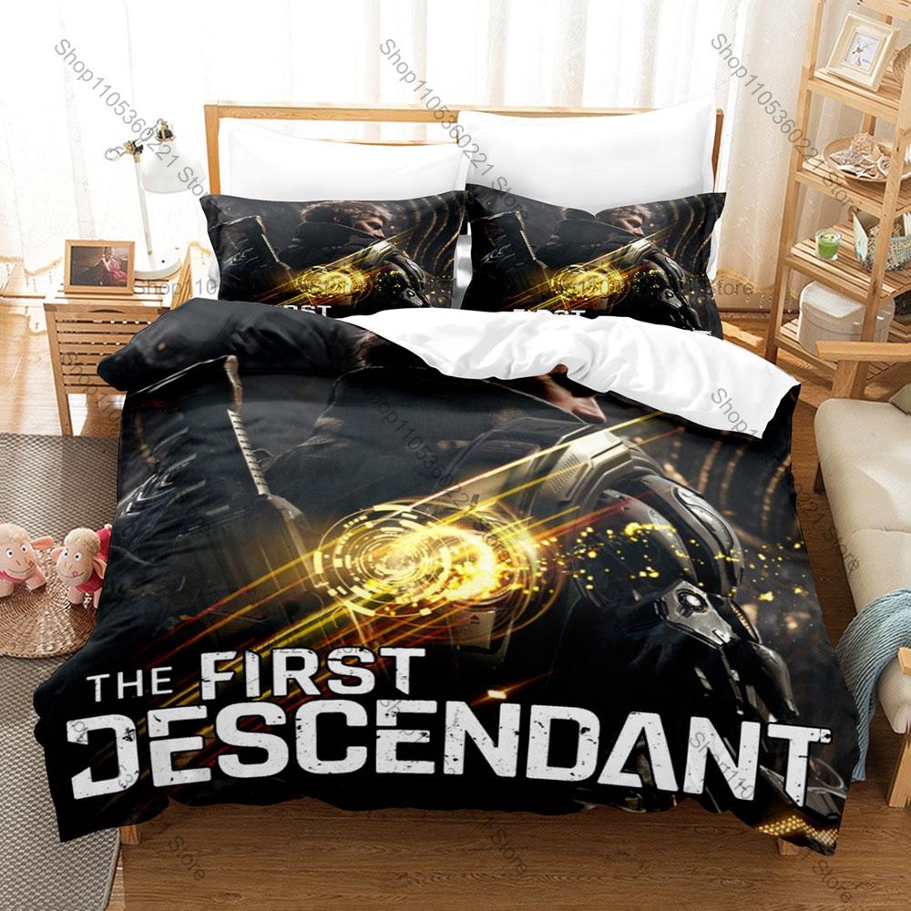 Popular Sci-Fi Game The First Descendant Pattern 3 In 1 Bedding Set Quilt Cover With Two Pillowcases Comfortable Bedroom Home