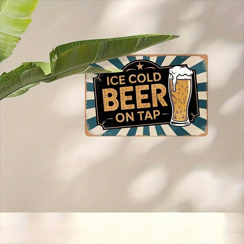 Vintage Metal Tin Sign 12x8 Inch Retro Beer Wall Art for Home Bar Pub Decor