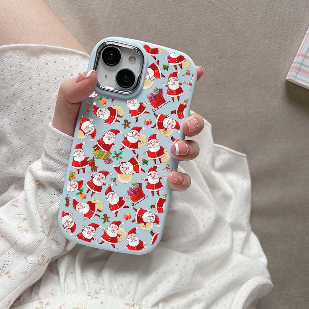 For iPhone 13 14 15 Pro Max Samsung Galaxy A14 A15 A24 Xiaomi 13T Redmi 12C Soft Chubby Phone Case A23 Santa Claus Happy New Year TPU Silicone Cover