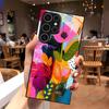 Floral Patchwork Pattern 2D Phone Case for Samsung S26 S25 S24 S23 S22 S21 S20 A56 A55 A36 Tempered Glass Protective Cover