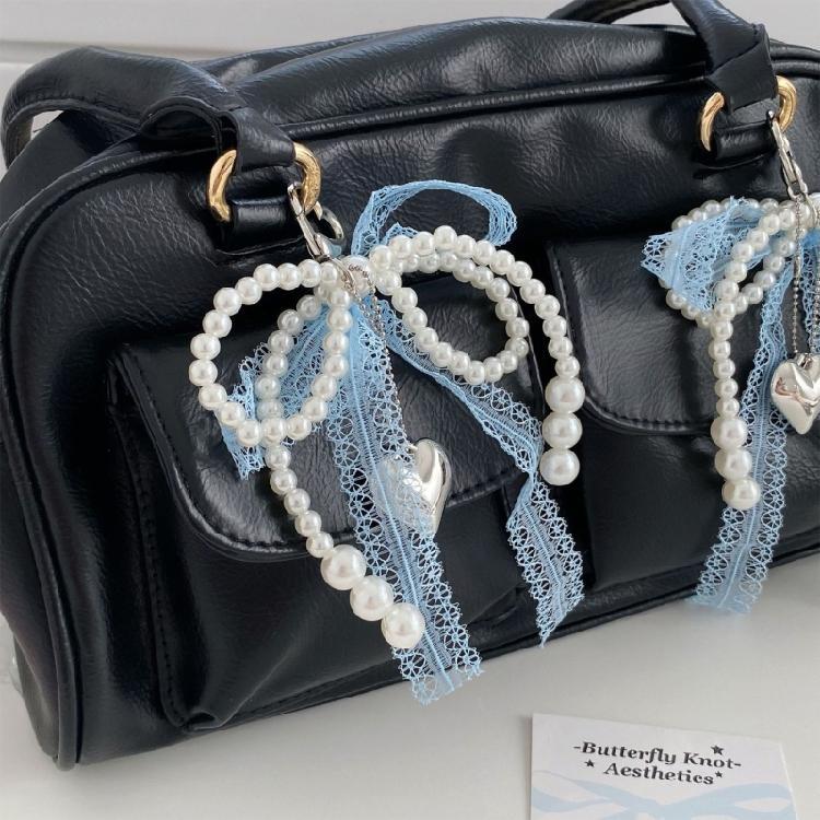 Perlen Schleifen Schlüsselanhänger Taschenanhänger Autoschlüsselanhänger Taschenanhänger Zubehör für Geldbörse Rucksack Dekorationen Valentinstagsgeschenke