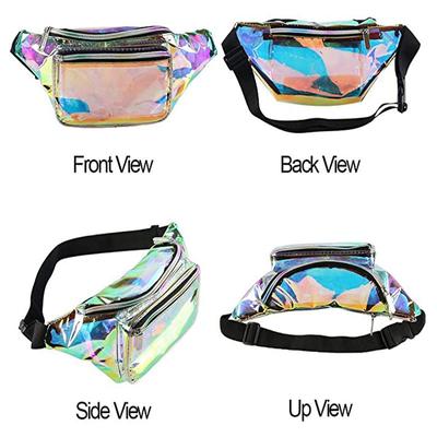 Personality Dazzling Laser Waist Bag  Pvc Sports Storage Bag Chest Bags Waterproof Holographic Travel Cycling Fanny Pack