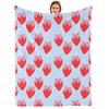 Blue Rose Watercolor Cartoon Anime Print Flannel Blanket Soft Warm Throw for Kids Bedroom Sofa Christmas Office Car