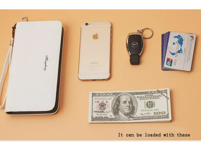 Hengsheng Men's Business Casual Clutch Wallet - Large Capacity Long Coin Purse with Hand Strap