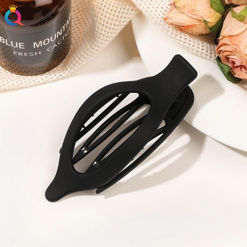 Oval Matte Claw, Laid-back Style Back of The Head Updo Shark Clip Ponytail Large Duckbeak Clip Hair Accessory