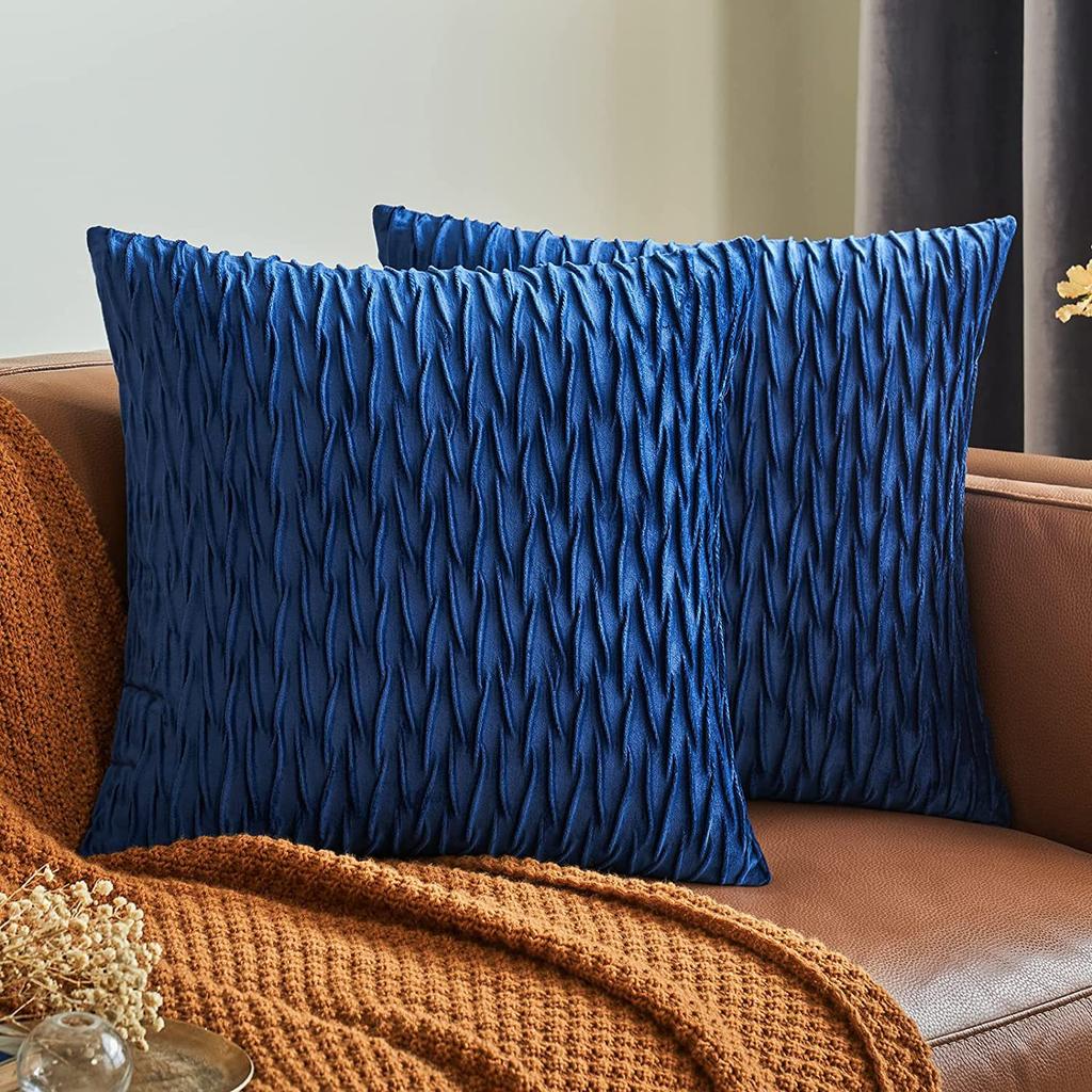 Kissenbezug für Sofa im leichten Luxusstil, einfarbig, nordisch, Ins-Kissenbezug, Samt, plissiert, gestreiftes Kissen