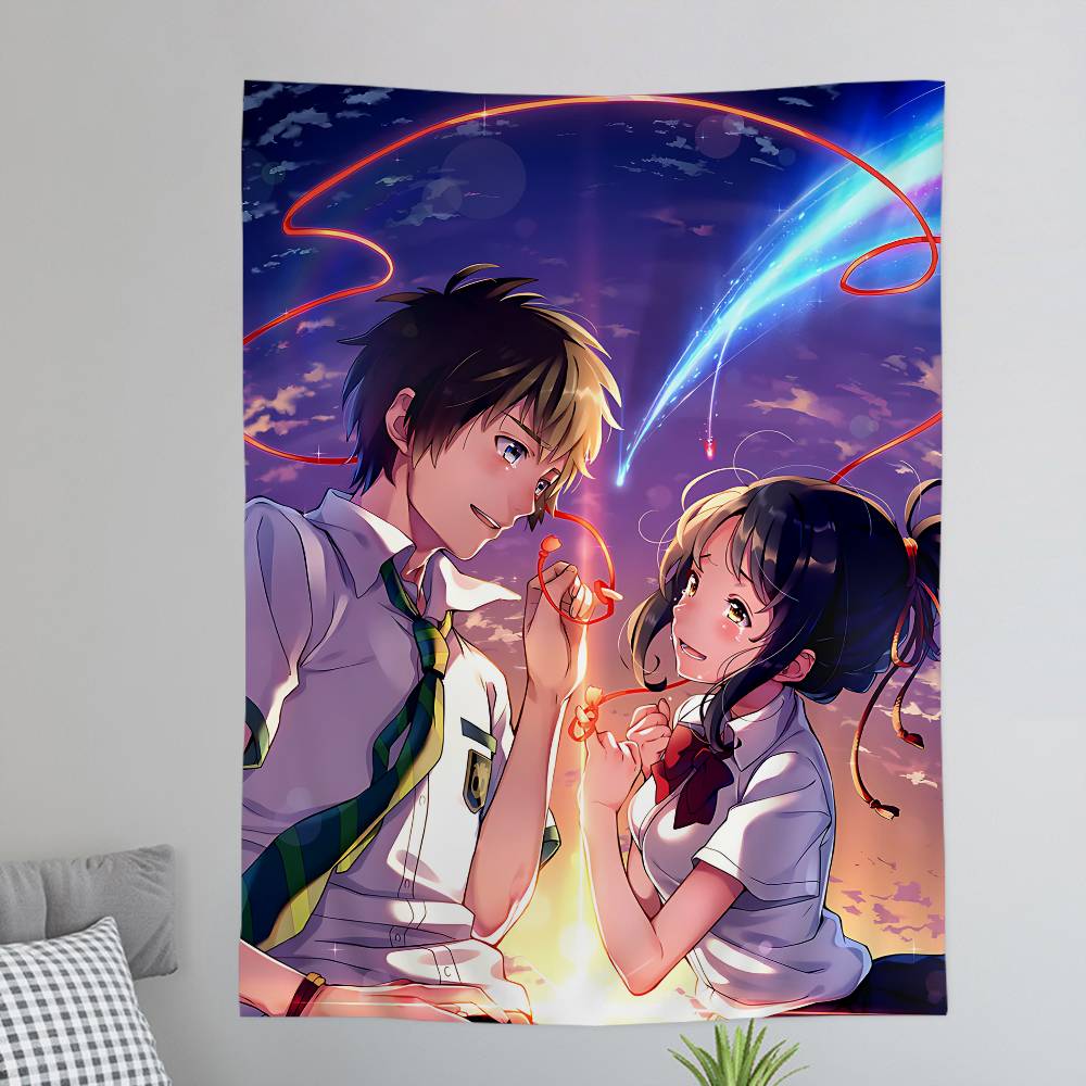 

Your Name Hanging Bohemian Tapestry Japanese Wall Tapestry Anime Kawaii Room Decor 74x94cm(29x37in)