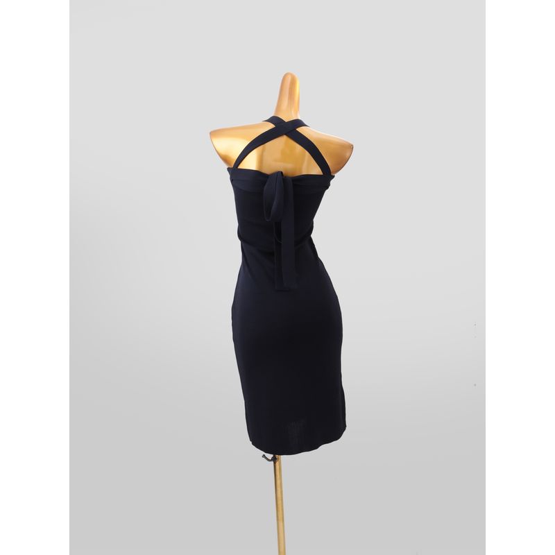 Fashion Style Sexy U Collar Sleeveless Knitting Dress Women's Sexy Lacing Halterneck Waist Slim Looking Bodycon Dress