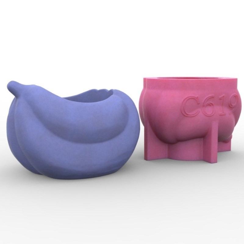 Moule en Silicone Forme de Fruit Vase Pots de Fleurs Pot à Stylo Succulente Outil de Fabrication DIY Moule de Vase en Résine Béton Décorations de Maison Outil