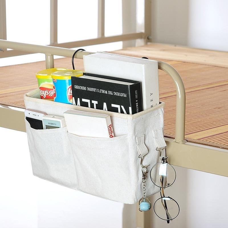 Nuovo cestello portaoggetti da appendere organizer per letto, supporto per libri a distanza, per dormitorio, con gancio B