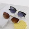 New Fashion Metal Frame Cat Eye Women'S Sunglasses Outdoor Neutral High Quality Half Frame Driving Uv400 Sunscreen Glasses