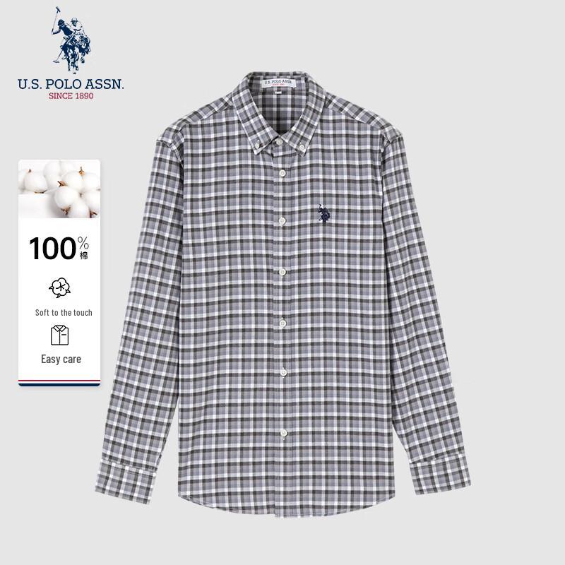 U.S. Polo Assn. Men's Wrinkle-Free Plaid Long Sleeve Shirt