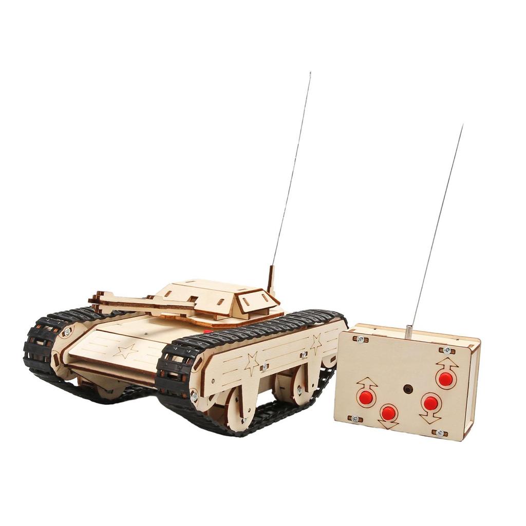 STEM Kits, Remote Control Tank, 3D Wooden Puzzle, Education Science Experiment Model Kits for