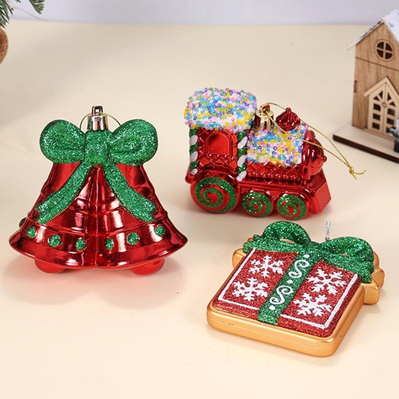 Retro Holiday Train With Metal Bell Durable PVC Hanging Decoration Safe For Kids Pet Indoor Outdoors Use