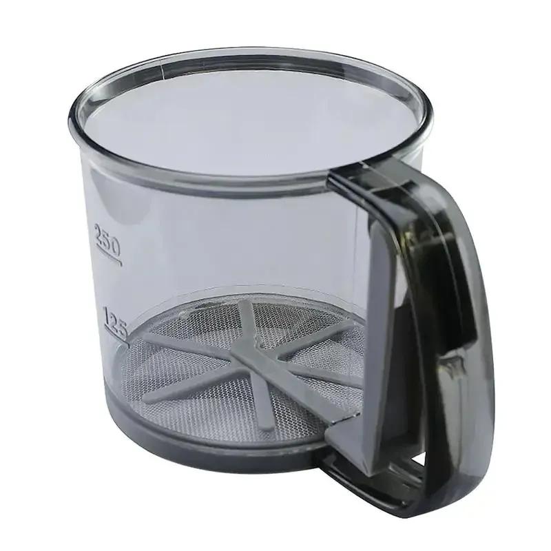 Kitchen Round Flour Sieve Filter Handheld Powdered Sugar Sifter Powder Shaker Measuring Cup Making Sifting Tool Baking