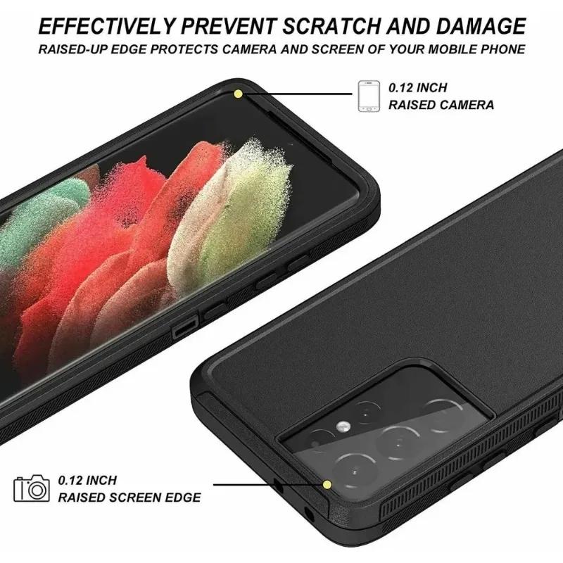 Heavy Duty Defender Series Otther Armor Box Case for Samsung S25 Ultra Plus FE S24 S23 S22 S21 S20 Protect Rugged Cover with Box For Iphone 17 16 Pro