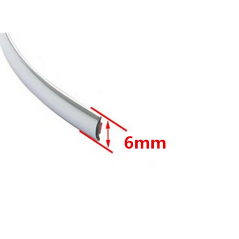 5M Exterior Car Chrome Body Strip Bumper Auto Door Protective Moulding Styling Trim