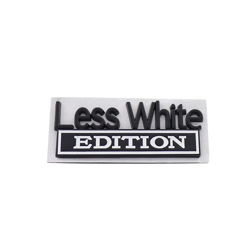 3D Premium Less White Edition for car Hood Fender trunk Rear Decal Emblem Badge Sticker