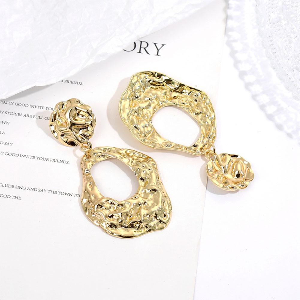 Women Concave Convex Texture All Matching Long Ear Stud Earring