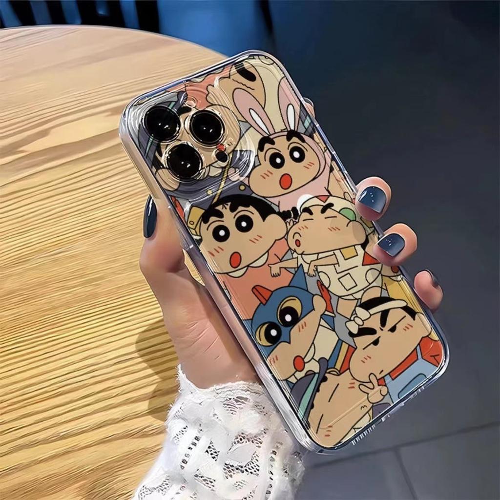 Crayon Small New Family Bucket Is Suitable for Apple 16/16promax Mobile Phone Case 12/11pro Transparent Xr/xs Soft 7p.