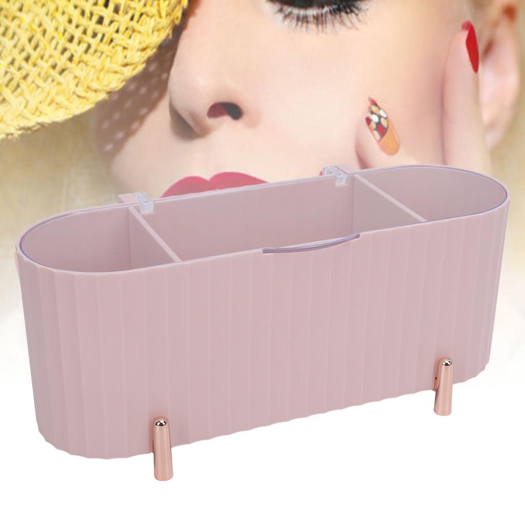 Cotton Swabs Storage 3 Grids Cotton Swabs Dispenser Dust Resistant Desktop Lipstick Puffs Case for Home Nail Salon