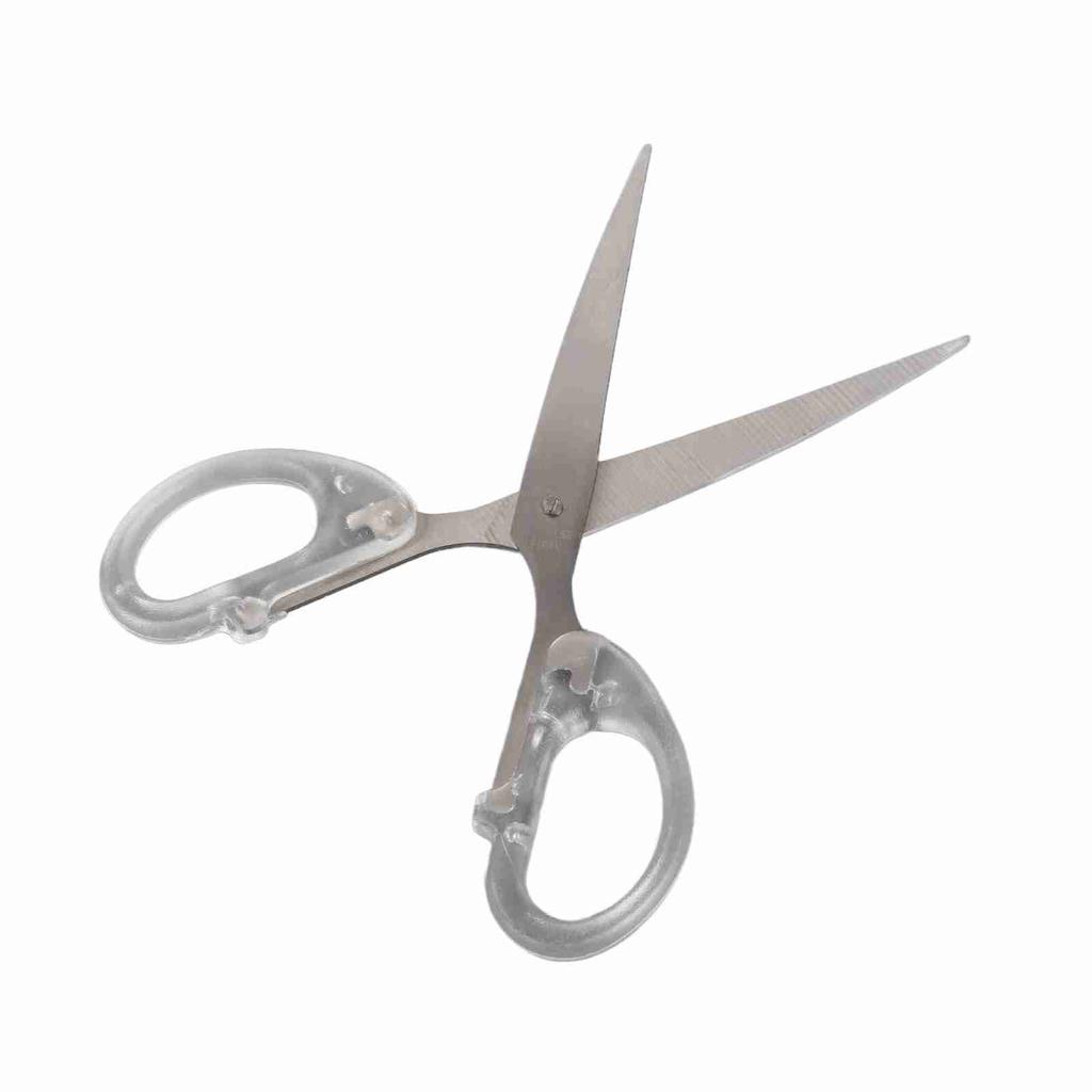 Craft Scissors Clear Frosted Handle Comfortable Grip Portable Paper Fabric Scissors for Student Teachers Staff
