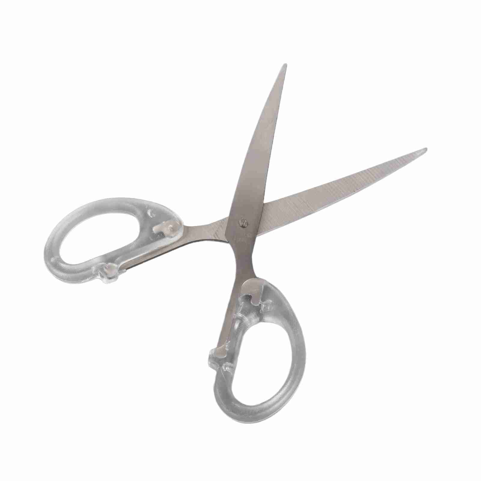 

Craft Scissors Clear Frosted Handle Comfortable Grip Portable Paper Fabric Scissors for Student Teachers Staff
