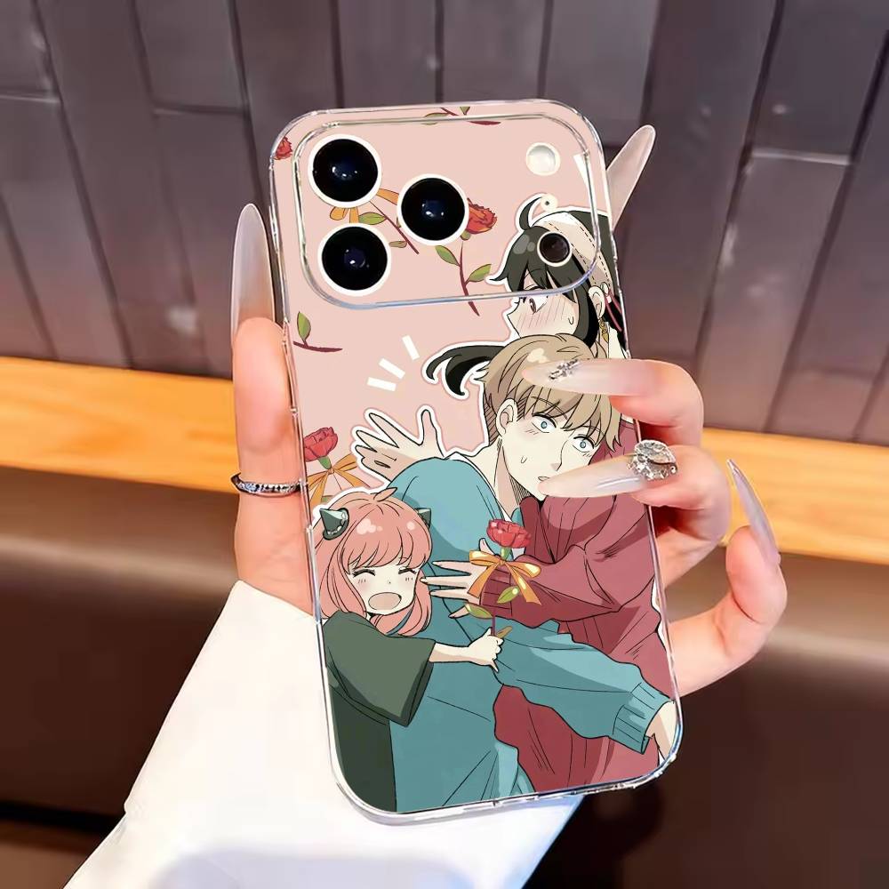 

Spy x F-Family Phone Case For iPhone17,16,15,14,13,12,11 Plus,Pro Max Soft Transparent Cover iPhone16pro