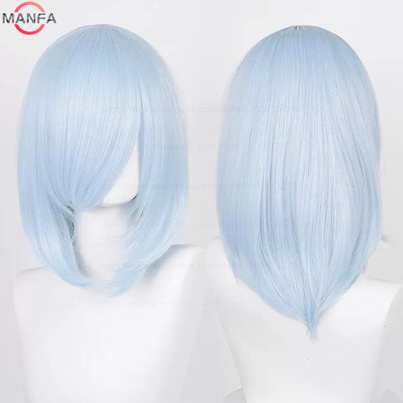 40cm Medium Basic Anime Cosplay Wig Bang Blond  Black White Red Pink Green Brown Gold Blue Heat Resistant Synthetic Hair Wigs