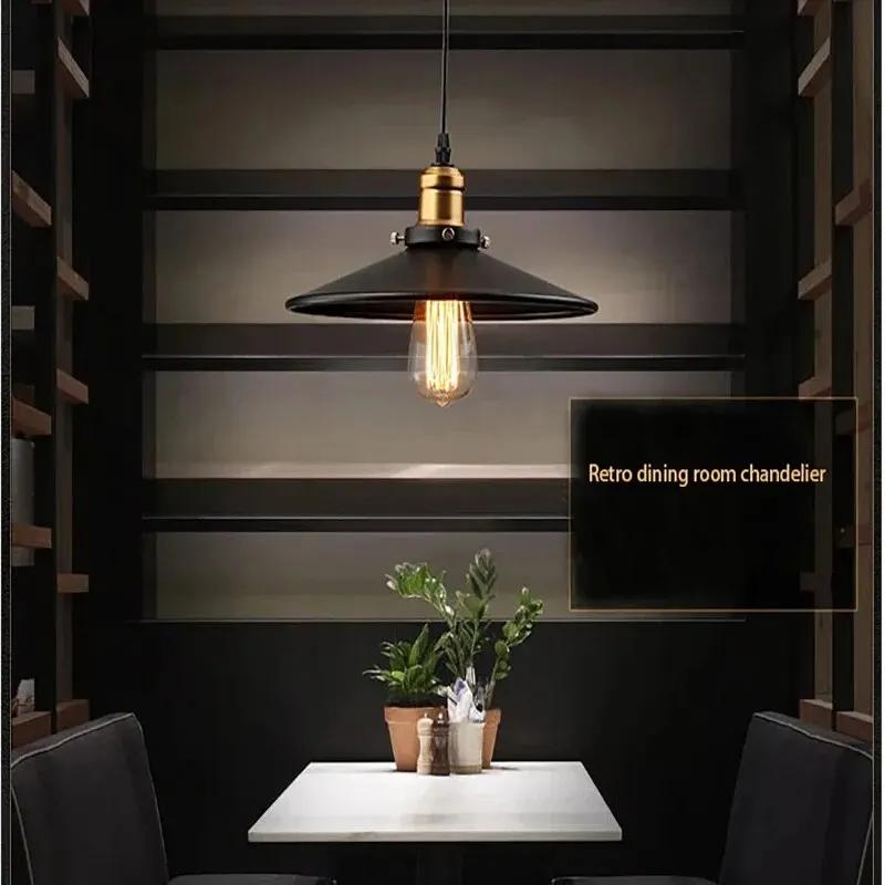 Vintage Pendelleuchte Dekoration Salon Edison Loft Stil Vintage Industrielle Retro Pendelleuchte E27 Halter Eisen Restaurant Lichter