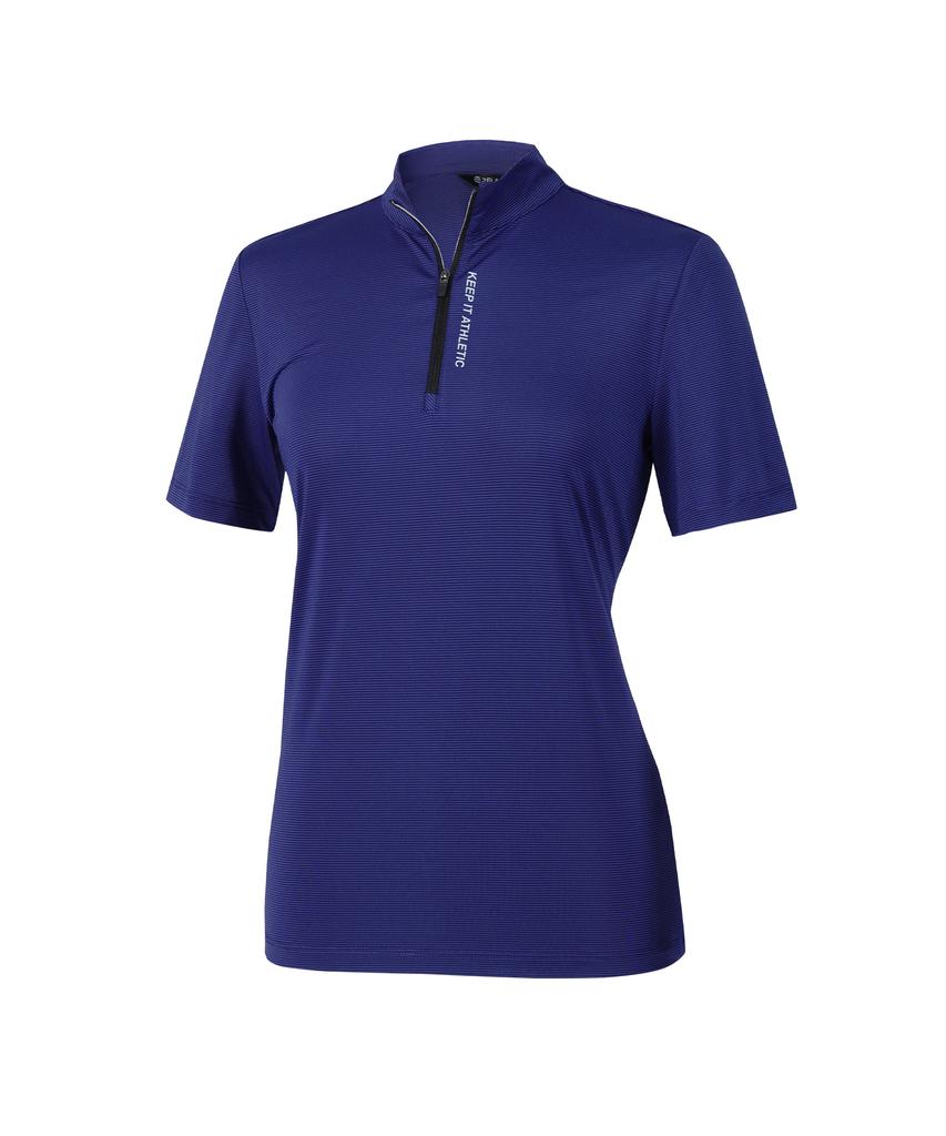 2ELA [2Pack] Women'S Everycool Cooling Zip-Up Short Sleeve T-Shirt 5 Colors (D Type)