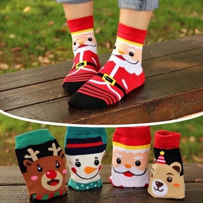 New Christmas Socks Creative Elk Snowman Elk Warm Mid Tube Socks Cartoon Christmas Series Winter Warm Cotton Socks Wholesale