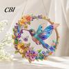 Indoor Outdoor Decor Flower Print Sun Catcher, Acrylic Colorful Owl Hummingbird Dragonfly Suncatcher, Catcher Hanging Artistic Ornament, Home
