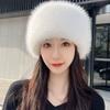Smooth Plush Mongolian Fluffy Hat Round Top Warm Bucket Hat New Fashion Faux Fur Hat  Winter Season