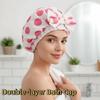 Polka Dots Double-layer Bath Cap Waterproof Printed Bonnet Practical Hair Care Hat  Swimming