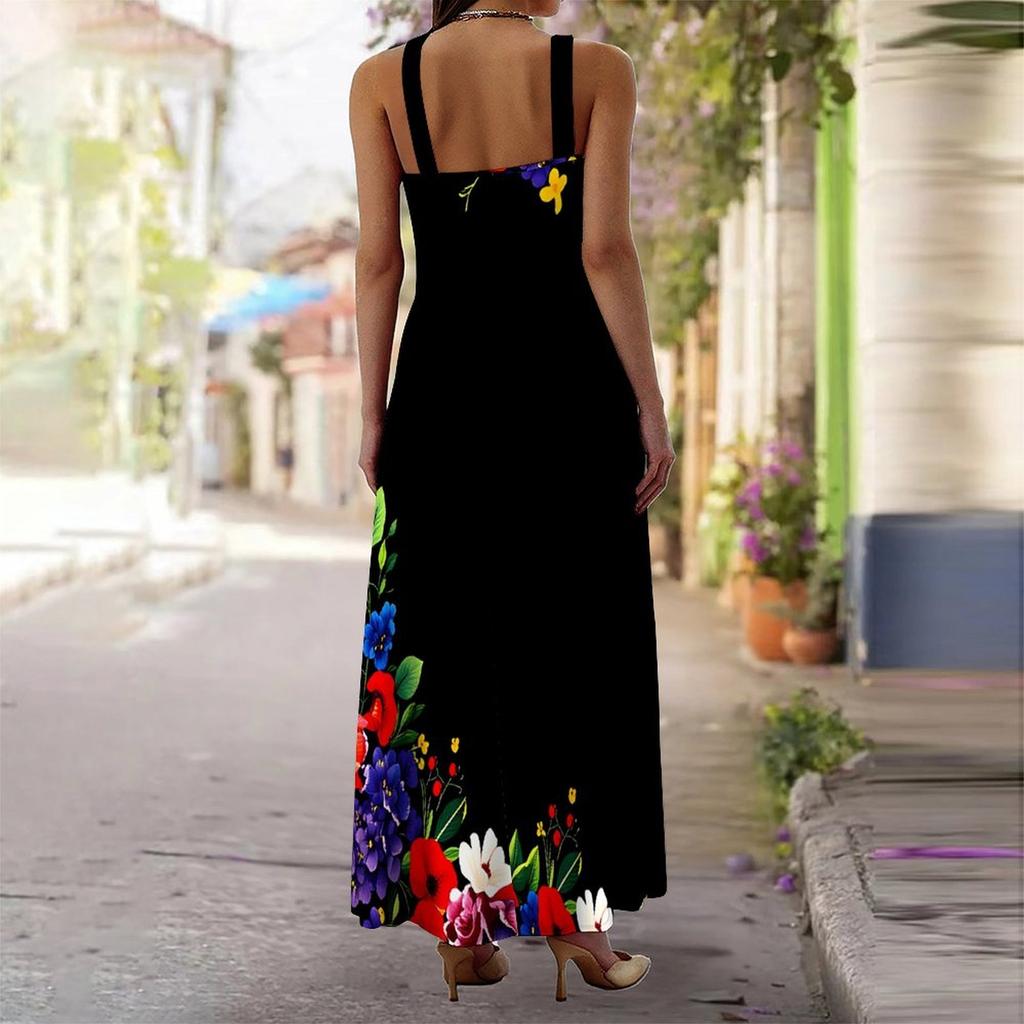 Women's Slip Dress Maxi Long Dress Tropical Flowers Print Dress Spring & Summer Leisure Vacation