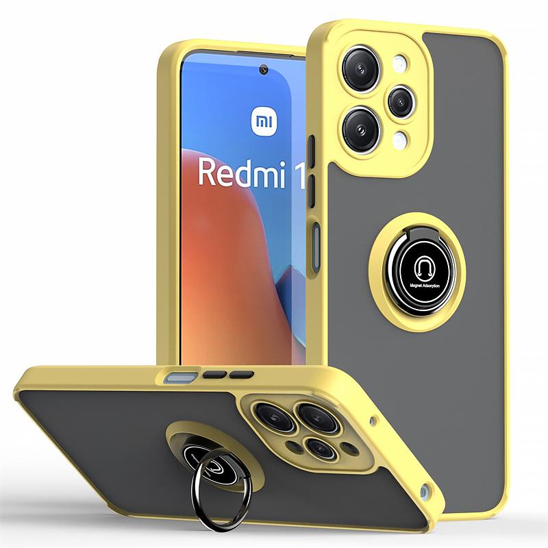 

Matte Armor Hard PC Case For Xiaomi Redmi 12 4G 5G Car Magnetic Holder Ring Kickstand Phone Cover for Redmi12 Shockproof Funda Redmi 12 4G
