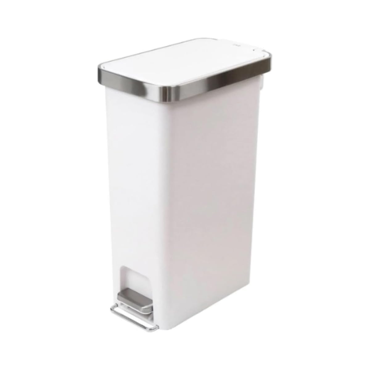 

EKO Hana Slim Step Bin, Pedal-Operated, White, 40L, with Lid, No Inner Box, EK6268-40L-WH
